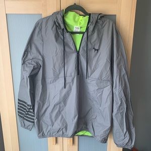 PINK Grey Half Zip Wind Breaker